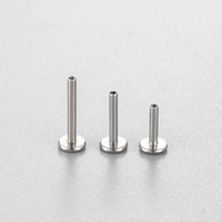 YW ASTM F136 Titane Sans Fil Push Pin Labret Post Enfants Labret Piercing Bijoux avec Zircon Lip Studs