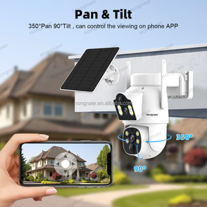 Hongnaer 6MP 4CH 2 Lens güneş enerjili gözetim güvenlik kamerası sistemi kiti Eseecloud WiFi açık kablosuz NVR güvenlik kamera sistemi - Product Image 3