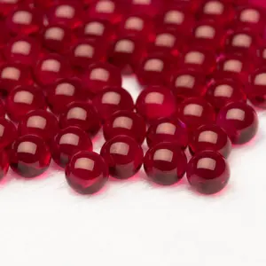 Factory price loose 5# 4mm rubin 5mm synthetic 10mm corundum 8mm ball rubi red ruby beads