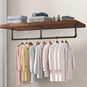 <span class=keywords><strong>Tringle</strong></span> à Vêtements Murale Amovible en Fer Malléable, Style Rustique, Gain de Place, Multifonctionnelle pour Armoire de Chambre - Product Image 2