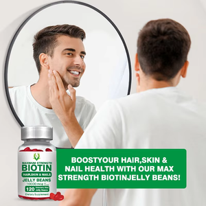 Prival Label 10000MCG Maximum Strength Biotin Gummies Jelly Beans Supports Hair Skin Nails Health for Adult - Product Image 4