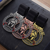 Médailles sportives personnalisées en alliage de zinc émaillé triple ton, découpées creuses, pour Spartan, BJJ, Jiu-Jitsu, lutte et grappling