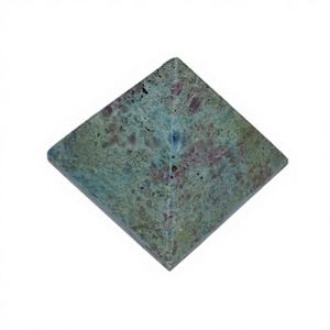 Piedra Preciosa Piramidal de Rubí y Cianita, Tallada con Técnica de Grabado Estilo Amor, Regalo Empresarial Europeo - Product Image 1