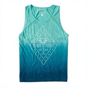 OEM Supplier Wholesale Men's Pure Cotton Tank Top Breathable Knitted Jersey Singlet Custom Printed <b>Badge</b> Vest - Product Image 1