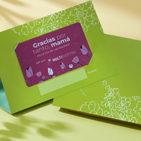 Boîte à cartes en papier d'art fantaisie haut de gamme personnalisée avec enveloppe imprimée offset, design coloré, cadeau festif pour les fêtes