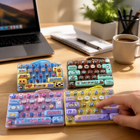 26 Tombol Mini Keyboard Fidget Plastik Gantungan Kunci Mainan Pereda Stres Tekan Jari Pereda Kecemasan Hadiah untuk Dewasa & Anak-Anak