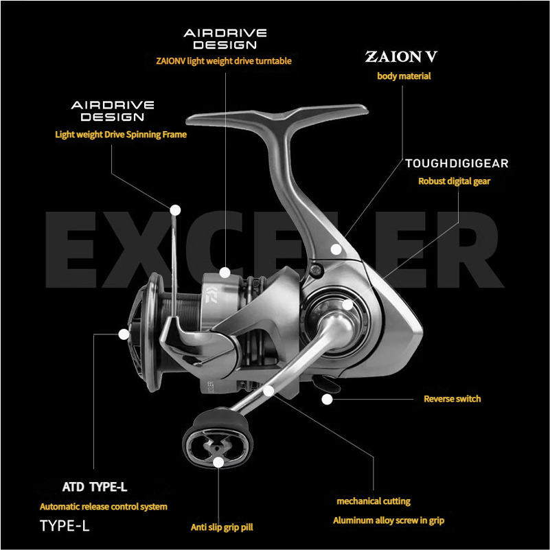 DAIWA 23 EXCELER, алюминиевая проволочная чашка, легкая катушка для спиннинга, морская рыболовная приманка, снасти для соленой воды