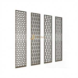 Mampara de Acero Inoxidable con Superficie Dorada Cepillada y Diseño Moderno LL57 con Patrón Ondulado para Hoteles, Resorts y Centros de Spa - Product Image 6