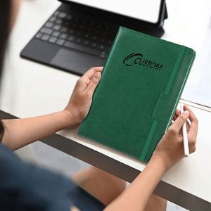 Eco-friendly Leather Address <b>Book</b> A3 Spiral Hardcover with 80 Sheets for Wellness Promotion - Product Image 3