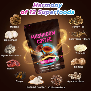Chinaherbs OEM 10 en 1 personnalisé champignons café 12 superaliments Lions crinière Maitake champignons huîtres goût moelleux sac emballage - Product Image 4