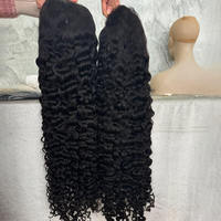 Perruques en cheveux humains vierges naturels bruts, frontales en dentelle HD, sans colle, 13x6, Deep Wave, 30 pouces, bouclées birmanes, vente en gros