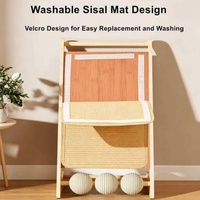 Griffoir pour chat en forme de L, tapis à griffer pour chat, rampe à griffer pour chat, jouet à griffer en bois pour chat, planche à griffer pour chat avec boule en sisal