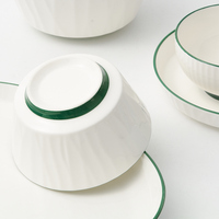 Ensemble de vaisselle en céramique écologique de luxe, assiette et bol à dîner ovales durables, ensembles de vaisselle en porcelaine pour hôtels