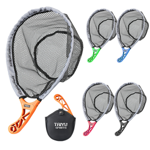 Épuisette <span class=keywords><strong>de</strong></span> pêche pliable et portable <span class=keywords><strong>de</strong></span> 46 cm, 188 g, 34*25, profondeur 18 cm, avec revêtement en caoutchouc, pour la pêche à la mouche, avec sac <span class=keywords><strong>de</strong></span> rangement, 5 couleurs - Product Image 2