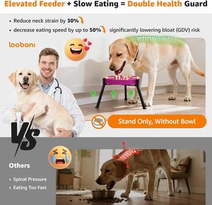 Comedero Elevado <span class=keywords><strong>para</strong></span> <span class=keywords><strong>Perros</strong></span> de Metal, Ajustable en Ancho, Antideslizante e Impermeable, <span class=keywords><strong>para</strong></span> <span class=keywords><strong>Perros</strong></span> Grandes, Adultos, <span class=keywords><strong>Mayores</strong></span> y con Artritis - Product Image 4