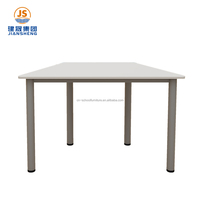 Tables trapézoïdales modernes pour étudiants JS, couleur blanche, bureaux et chaises d'école, design en métal assemblé