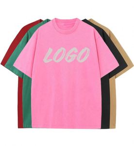 Unisex Blank Solid T-Shirt High Quality Custom Logo OEM Sample Silk Screen Printed Regular Fit Men's Cotton Eco-Friendly - Product Image 1