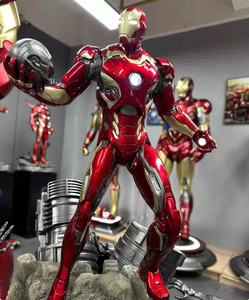 Statue Iron Man MK45, thème Marvel <span class=keywords><strong>Avengers</strong></span>, objet de collection pour les fans, résine peinte à la main, lumières LED artistiques, ultra-détail. - Product Image 3