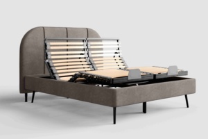 Bán Buôn Châu Âu Sang Trọng Thoải Mái Hiện Đại Có Thể Điều Chỉnh Thép Gỗ Kích Thước Đầy Đủ Giường Với Đa Chức Năng Hot Thiết Kế Nệm - Product Image 6