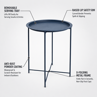 Table d'appoint ronde moderne en métal, table plateau, table d'appoint décorative avec structure métallique, petite table basse pour salon, chambre ou canapé