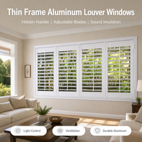 Fenêtres à persiennes en aluminium sur mesure de qualité supérieure, à cadre fin, avec poignée dissimulée, lames réglables, isolation phonique pour villa, chambre et salon