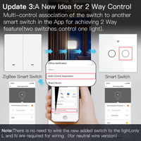 Interruptor de Luz ZigBee, Cableado con o sin Neutro, Sin Capacitor, Compatible con Smart Life/Tuya App, Control por Voz con Altavoz Inteligente