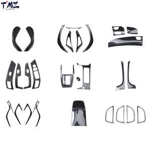 28 Pcs Full Set Black Carbon Fiber Texture Interior Trim Kit Plastic Dashboard Decor Covers for Elantra 2012-2016 Left Hand - Product Image 1