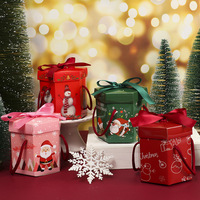 Boîte en papier du père noël sac à main en cuir de noël boîte d'emballage cadeau de réveillon de noël boîte vide en gros