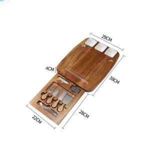 Thiên nhiên tre gỗ pho mát Hội Đồng Quản Trị và dao đặt charcuterie Platter phục vụ gỗ pho mát Hội Đồng Quản trị tre cắt Board