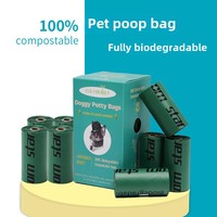 Sac à crottes jetable entièrement compostable Sac à crottes de chien amidon de maïs biodégradable personnalisé pour animaux de compagnie