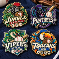 Épinglette de baseball personnalisée en émail 3D, motifs animaux tropicaux (Jungles, Panthères, Vipères, Toucans), logo d'équipe, mascotte de baseball, vente en gros