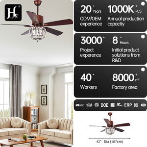 Ventilador de techo con control remoto de 52 pulgadas, cristal+ hierro, con luces LED - Product Image 4