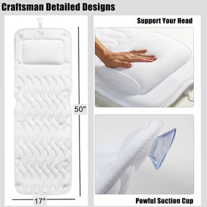 SUREWALHOME Oreiller <span class=keywords><strong>de</strong></span> <span class=keywords><strong>bain</strong></span> ergonomique <span class=keywords><strong>Matelas</strong></span> <span class=keywords><strong>de</strong></span> <span class=keywords><strong>bain</strong></span> complet Tapis <span class=keywords><strong>de</strong></span> baignoire avec oreiller Coussin <span class=keywords><strong>de</strong></span> baignoire avec ventouses antidérapantes - Product Image 3