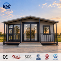 Rumah Prefabrikasi 20Ft 40Ft untuk Hunian Pertanian Panel Sandwich CE UL SAA Bebas Asbes Rumah Modular Galvanis MOQ 1 Set