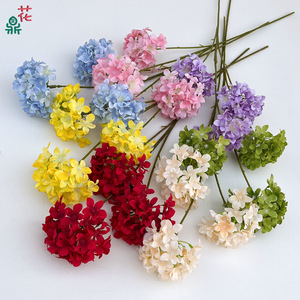 Hydrangea Artificial <b>Flower</b> <b>Single</b> Stem Silk <b>Flower</b> Wedding Decoration Handmade Floral Arrangement - Product Image 1