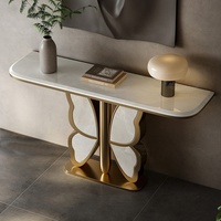 Console de table moderne de luxe en pierre simple et créative Table d'entrée en marbre pour le salon couloir design haut de gamme