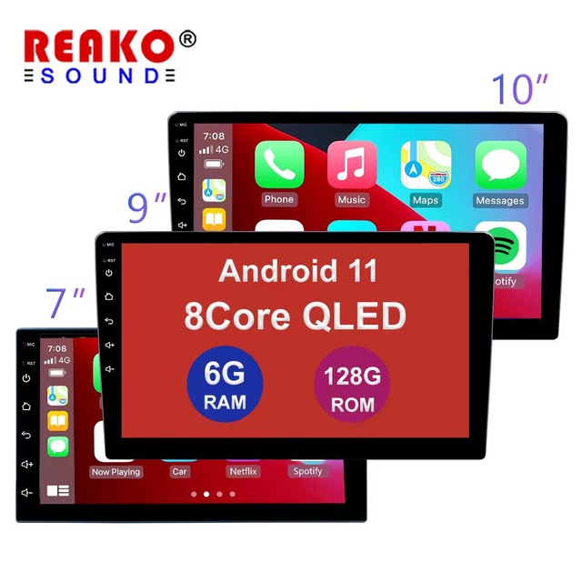 Autoradio Android 11 6+128GB 8 Core 4G QLED Touch Screen 7 Inch 9 Inch 10.1 Inch Carplay DSP RDS Car Audio
