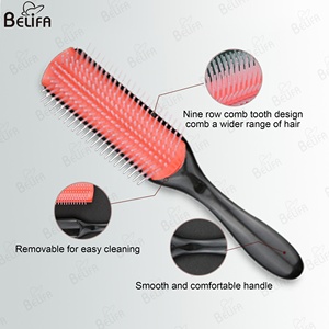 Nueva herramienta de estilismo de peluquería de salón, <span class=keywords><strong>cepillo</strong></span> de <span class=keywords><strong>pelo</strong></span> <span class=keywords><strong>rizado</strong></span>, <span class=keywords><strong>cepillo</strong></span> de estilismo de 5/9 filas para desenredar, <span class=keywords><strong>cepillo</strong></span> de <span class=keywords><strong>pelo</strong></span> negro de cerdas de viaje de jabalí - Product Image 6