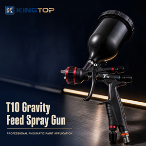 ปืนพ่นสีลม Kingtop T-10 HVLP สำหรับรถยนต์ เฟอร์นิเจอร์ หนัง และงานเคลือบสี ปืนพ่นสีระบบ HVLP สำหรับยานยนต์ ขนาดหัวฉีด 1.3 มม. 1.4 มม. - Product Image 3