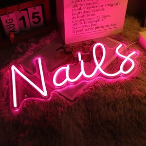 Nails LED Neon <b>Light</b> Sign Pink Steady Glow Desk Wall Decor For Beauty Salon Office Studio - Product Image 3