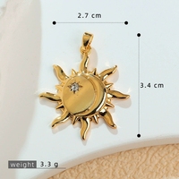 Dijes de Sol y Luna de Latón al por Mayor para la Fabricación de Joyas, Colgante de Astrología Chapado en Oro, Accesorios para Collares Celestiales con Estrellas