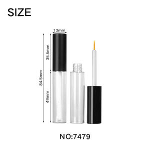 5ml sérigraphie cosmétique en plastique mince longue lèvre glaçure Tube muet argent motif oeil <span class=keywords><strong>noir</strong></span> Tube Eyeliner marbre Mascara apprêt - Product Image 6