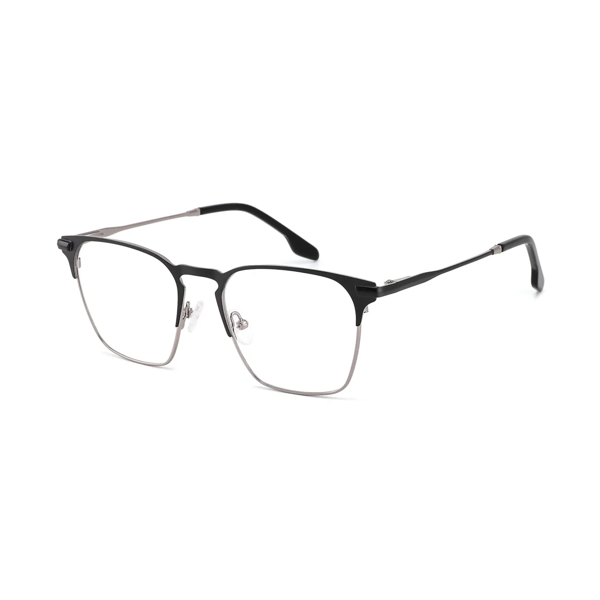 2022 High Quality Square Full Rim Black Metal Spectacle Glasses Frame For Men And Women