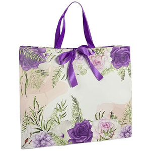 Bolsa de Papel con Logotipo Impreso Personalizado, Bolsas de Papel de Lujo para Compras de Ropa, Bolsa de Regalo Reciclable con Cinta de Lazo - Product Image 1