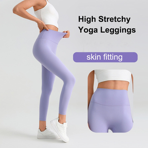 高弹力女式高腰提臀裤跑步健身锻炼运动短裤瑜伽打底裤氨纶涤纶混纺 - Product Image 3