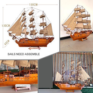 Grande barca a vela fatta a mano in legno modello USS costituzione americana decorativo liscio soggiorno ufficio arredamento modello nave - Product Image 2