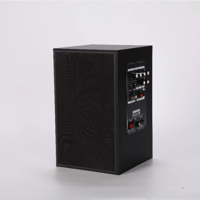 KC-855 2.4G Wireless Microphone Indoor Public Address System 5-inch Active Wall Mount Speaker 30-50W 2.0 Channel Wood Cabinet