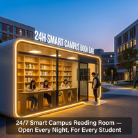 HAUMR Oem 24/7 Barra de Libros Inteligente Integrada sin Personal para Campus, Sala de Lectura Prefabricada para Ciudad, Mini Casas de Libros Urbanas