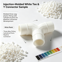 Connecteur en plastique blanc moulé par injection, en forme de T et en Y, raccord de tuyauterie à trois voies pour les projets d'assemblage de pipelines