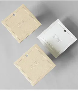 Étiquettes volantes en papier avec cordon, Logo de marque, 3d, impression personnalisée en carton de luxe